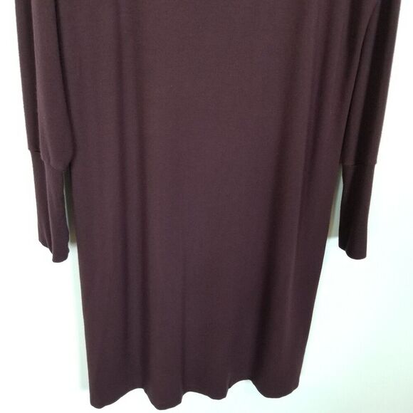 Athleta Womens Crossover Sweatshirt Dress Cut Out Back Size M Maroon Long Sleeve - Picture 3 of 8